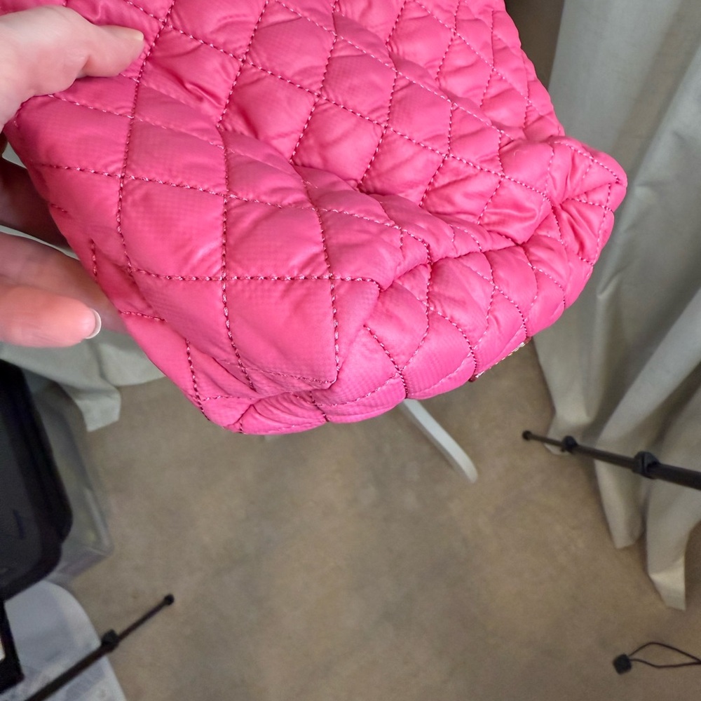 MZ Wallace Zinnia Pink Quilted Metro Scout Deluxe Crossbody Bag Gold Hardware - Picture 10 of 13